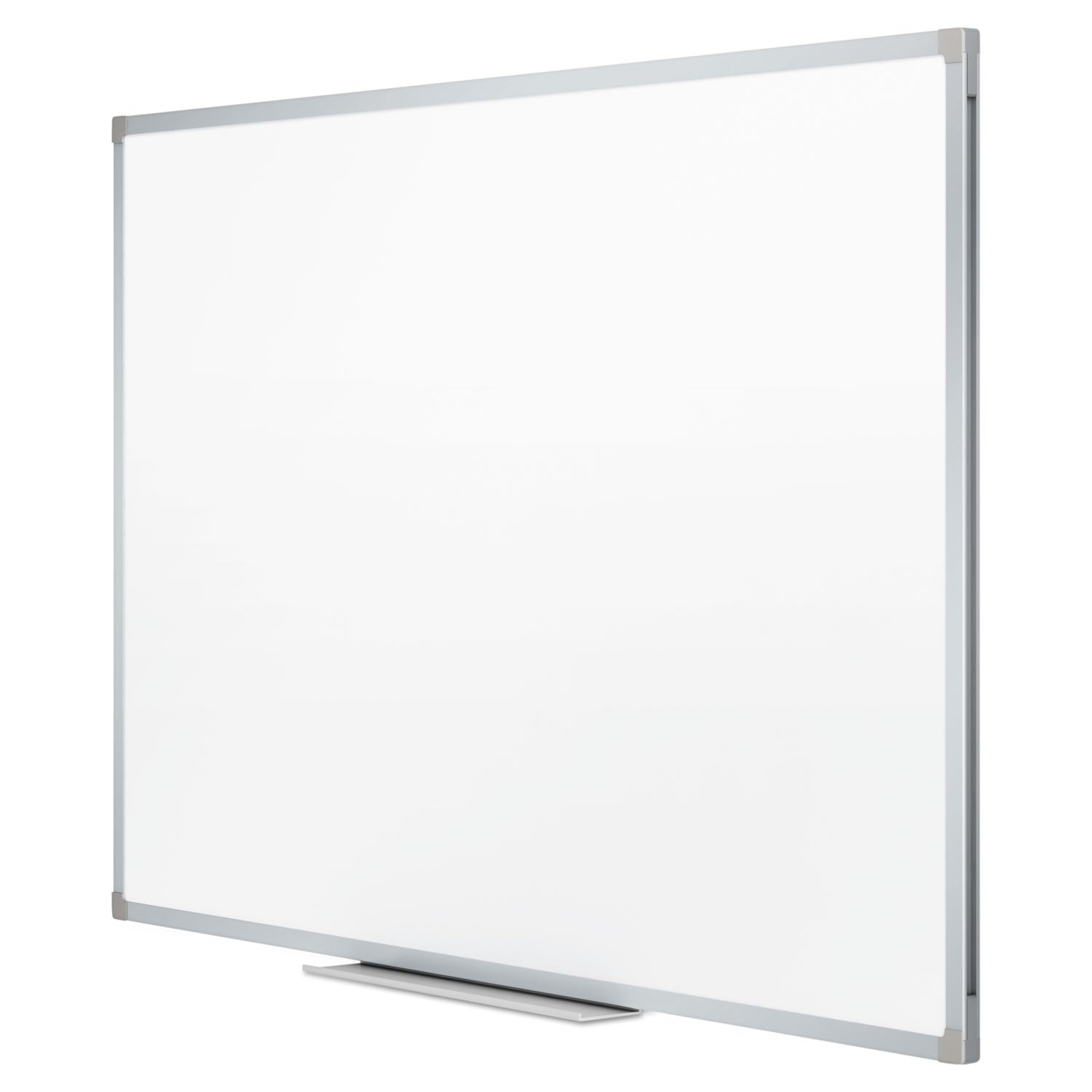 Dry Erase Board with Aluminum Frame, 72 x 48, Melamine White Surface, Silver Aluminum Frame - 