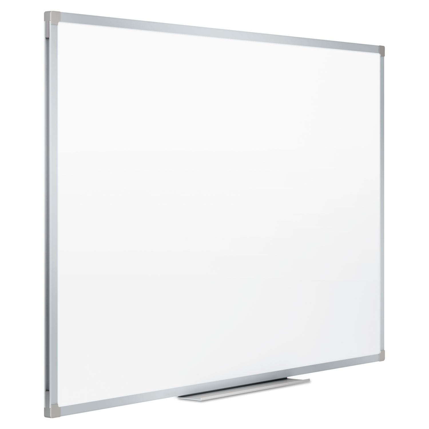Dry Erase Board with Aluminum Frame, 72 x 48, Melamine White Surface, Silver Aluminum Frame