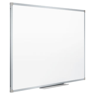 Dry Erase Board with Aluminum Frame, 72 x 48, Melamine White Surface, Silver Aluminum Frame