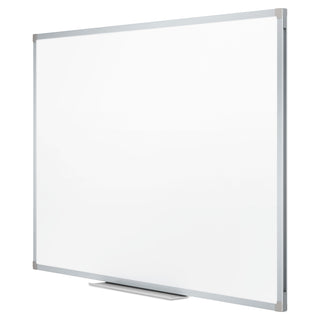 Dry Erase Board with Aluminum Frame, 36 x 24, Melamine White Surface, Silver Aluminum Frame - 