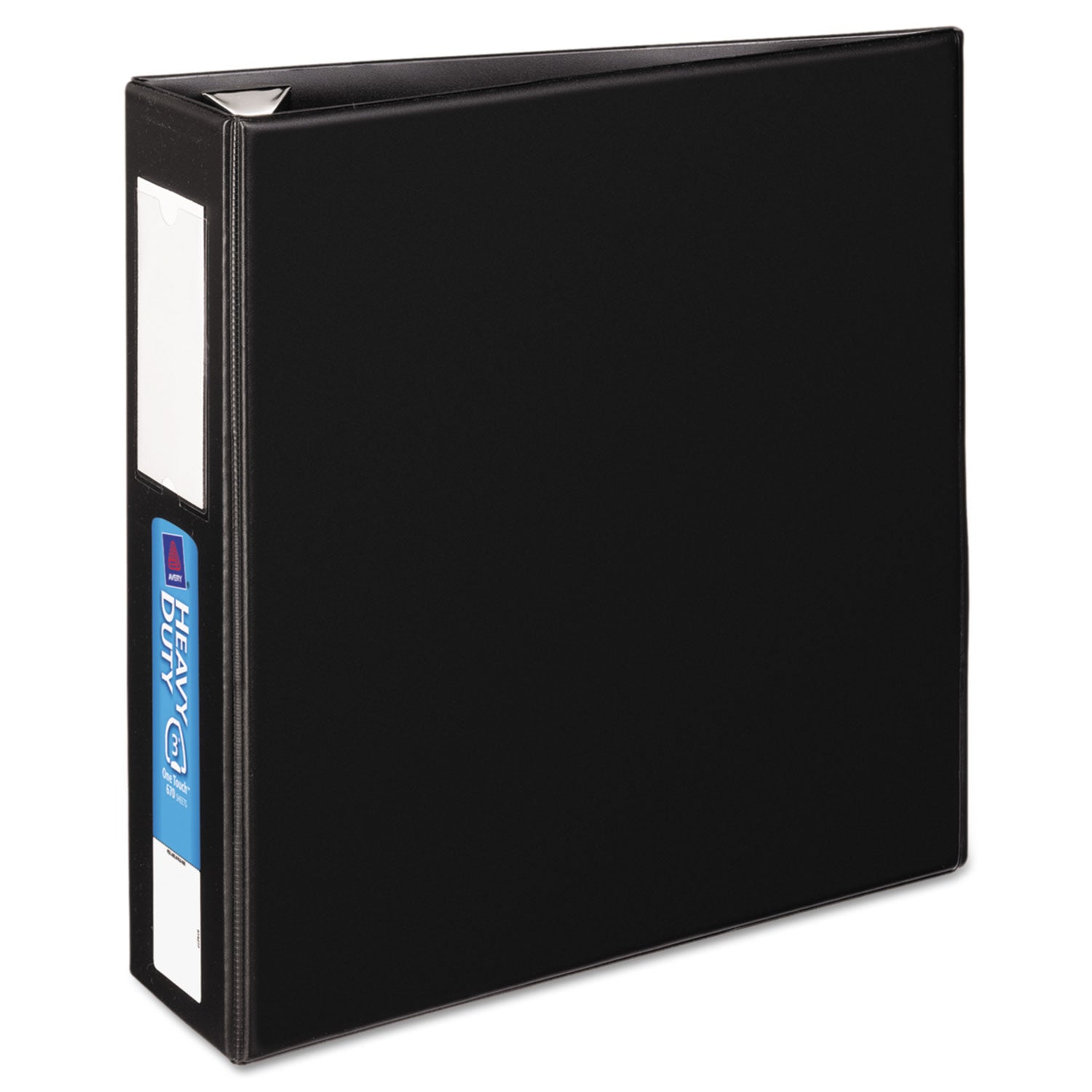 Heavy-Duty Non-View Binder with DuraHinge, Three Locking One Touch EZD Rings and Spine Label, 3" Capacity, 11 x 8.5, Black - 