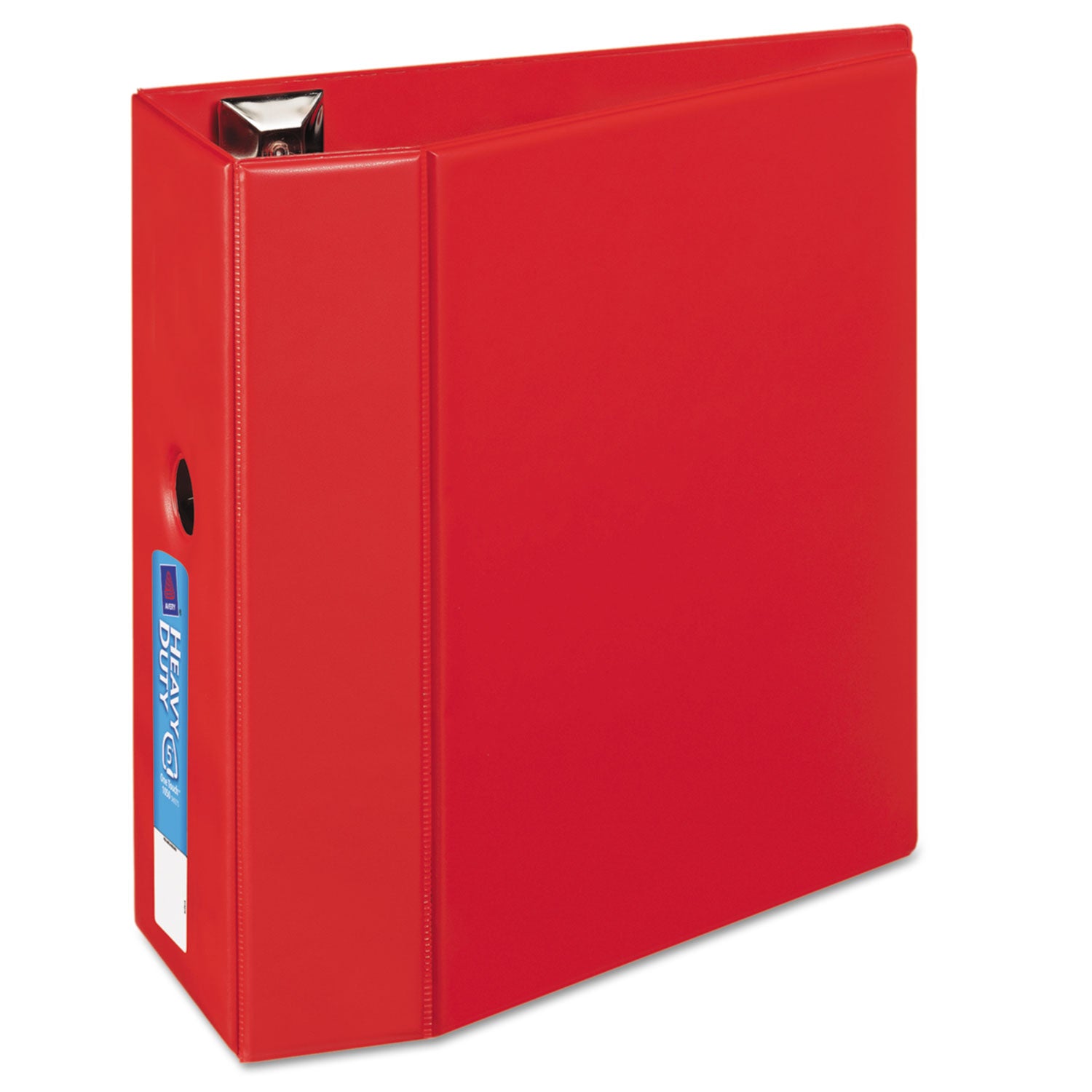 Heavy-Duty Non-View Binder with DuraHinge, Locking One Touch EZD Rings and Thumb Notch, 3 Rings, 5" Capacity, 11 x 8.5, Red - 
