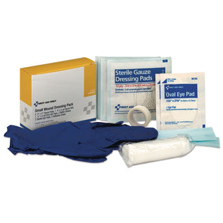 Small Wound Dressing Kit, Includes Gauze, Tape, Gloves, Eye Pads, Bandages