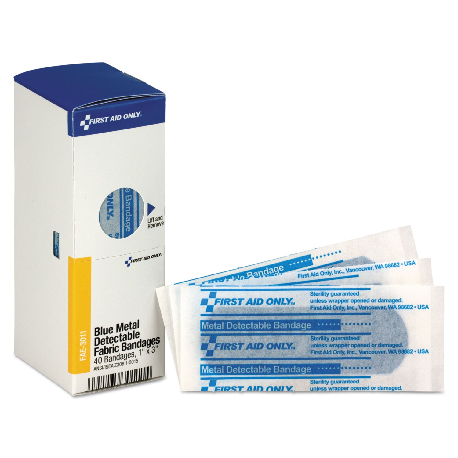 refill-for-smartcompliance-general-cabinet-blue-metal-detectable-bandages-1-x-3-40-box_faofae3011 - 1