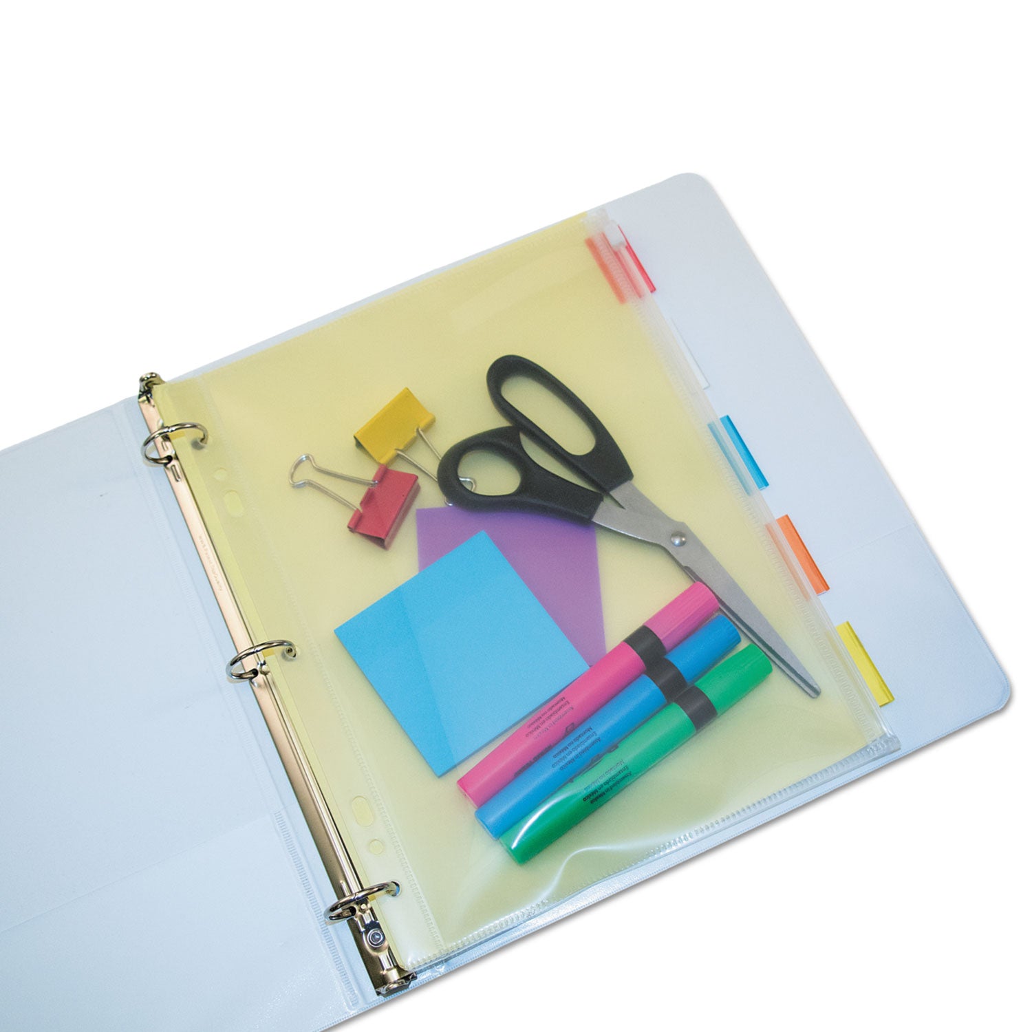 Zip-All Ring Binder Pocket, 8.5 x 11, Clear - 
