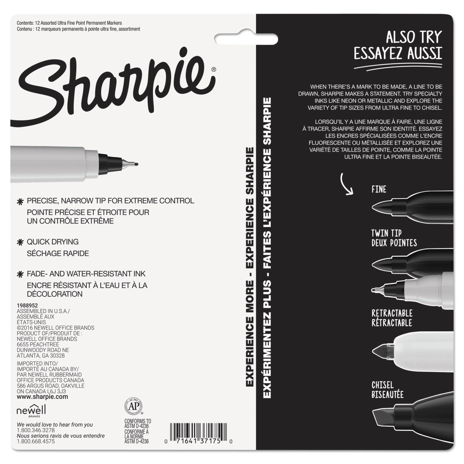 ultra-fine-tip-permanent-marker-ultra-fine-needle-tip-assorted-colors-dozen_san37175pp - 2