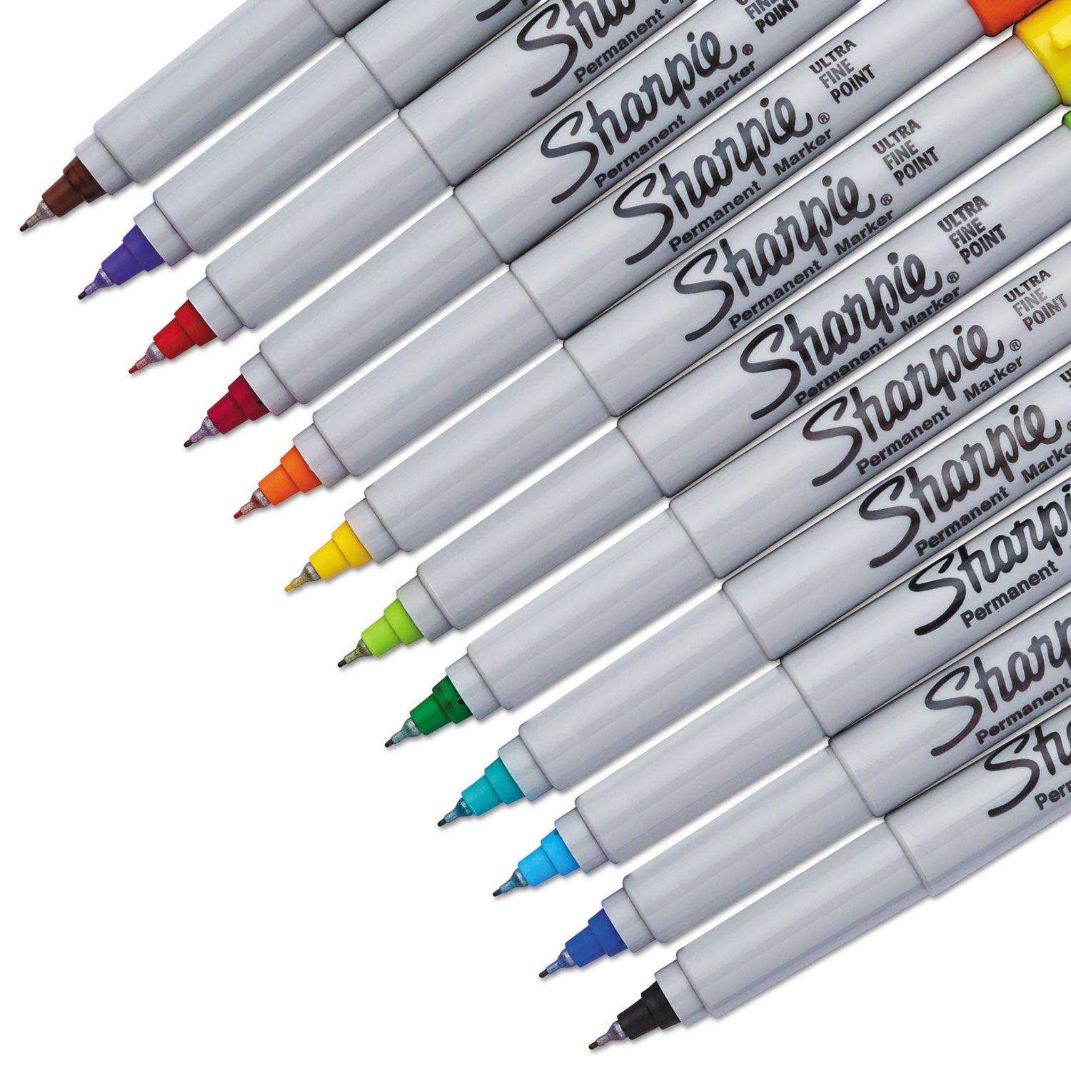 Ultra Fine Tip Permanent Marker, Ultra-Fine Needle Tip, Assorted Colors, Dozen