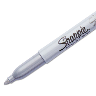 Metallic Fine Point Permanent Marker Value Pack, Fine Bullet Tip, Metallic Silver, 36/Pack