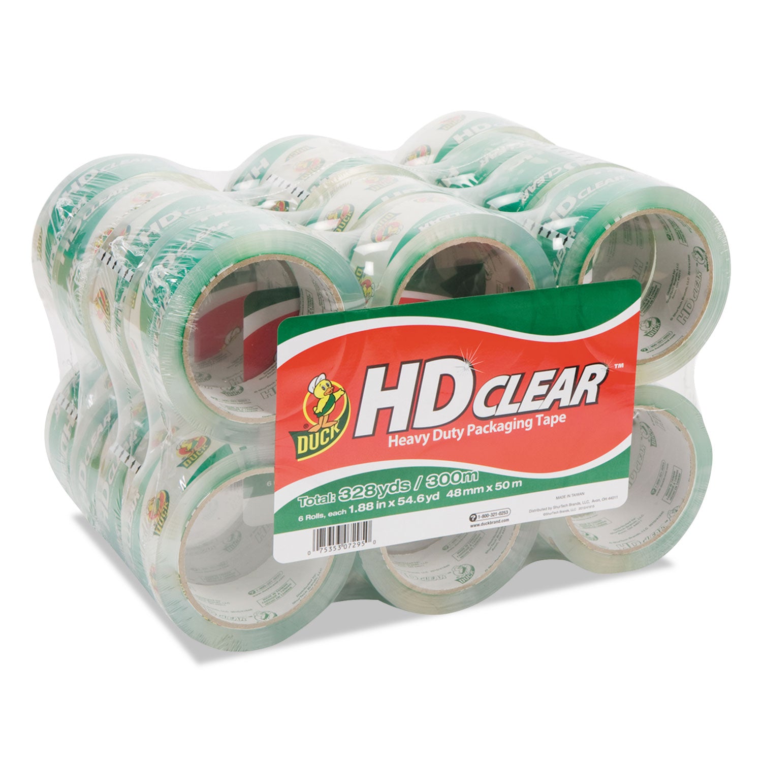 Heavy-Duty Carton Packaging Tape, 3" Core, 1.88" x 55 yds, Clear, 24/Pack - 