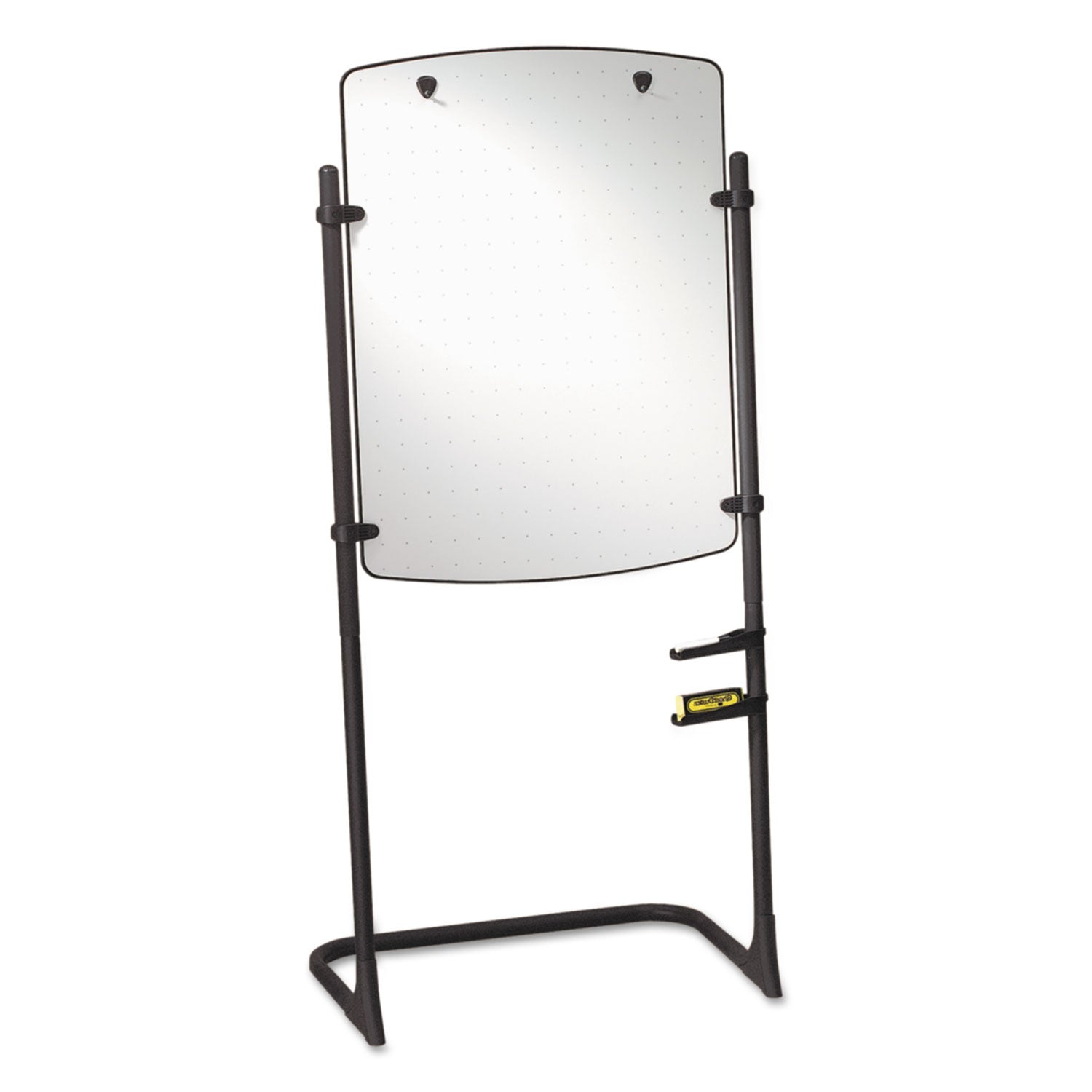 High-Style Silhouette Total Erase Presentation Easel, 31 x 41, White Surface, Black Steel Frame - 