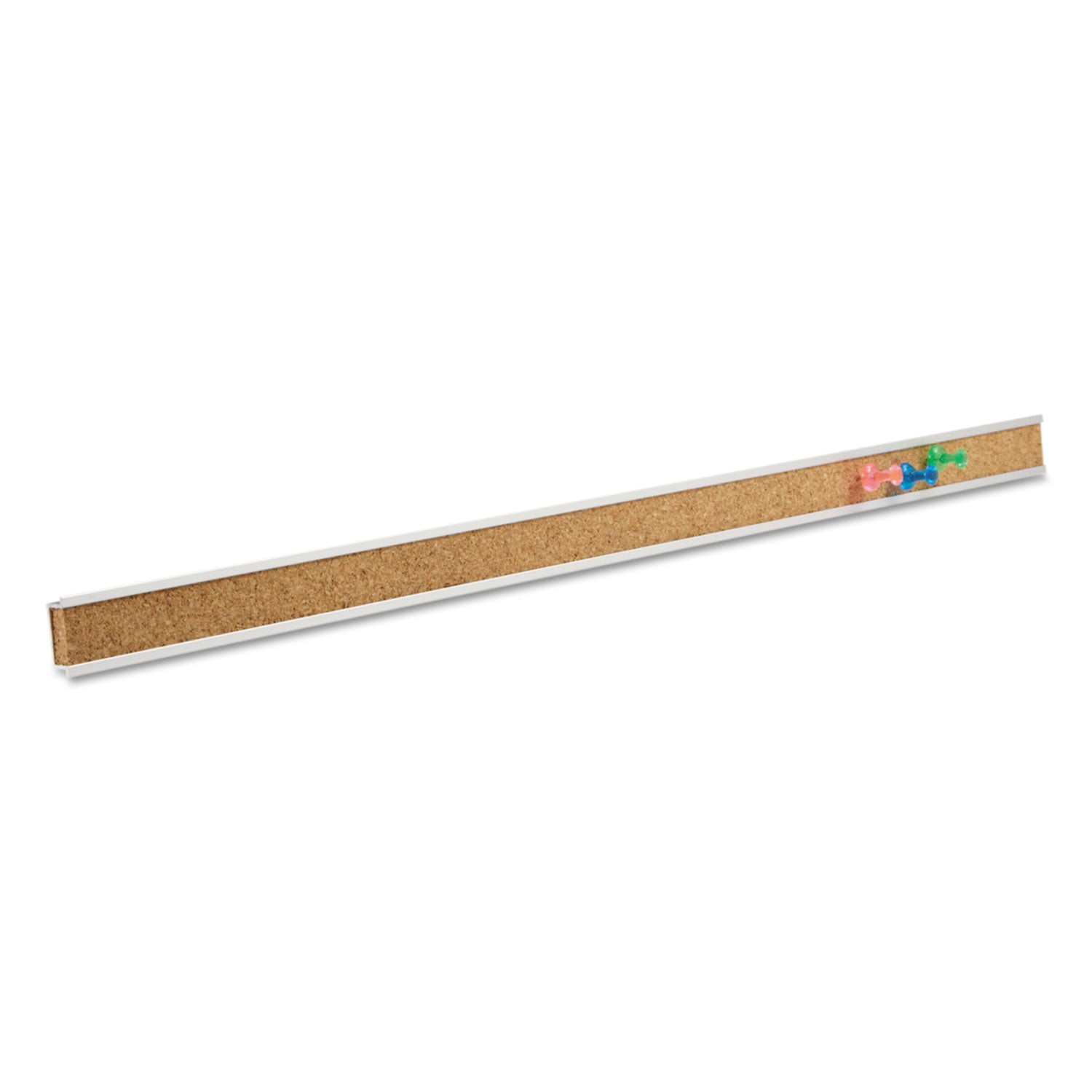 Bulletin Bar I, 48 x 1, Brown Surface, Silver Aluminum Frame - 