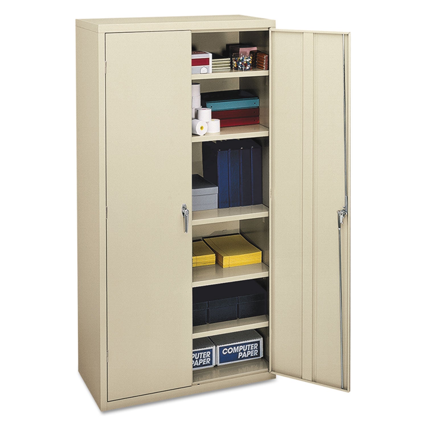 Assembled Storage Cabinet, 36w x 18.13d x 71.75h, Putty - 