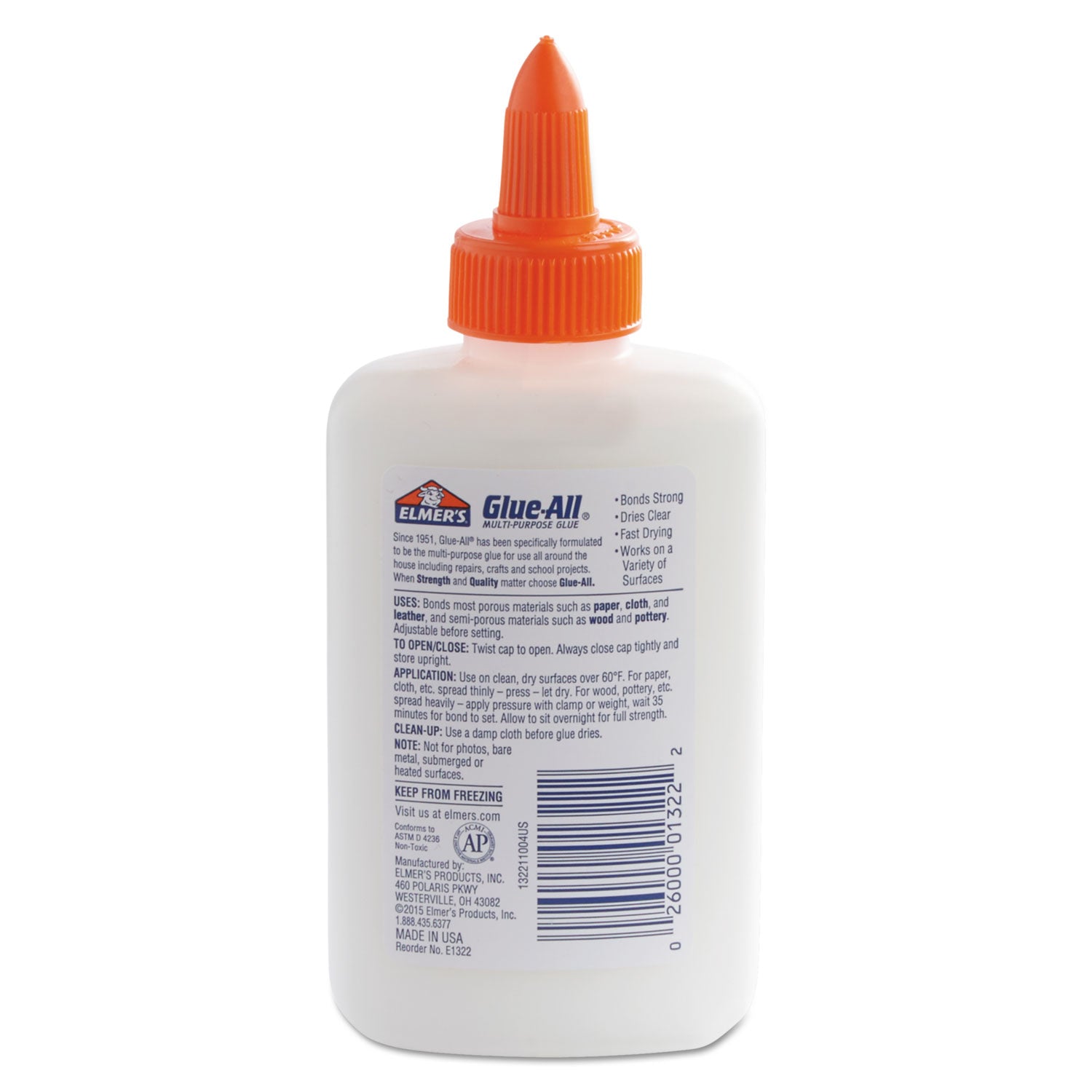 Glue-All White Glue, 4 oz, Dries Clear - 