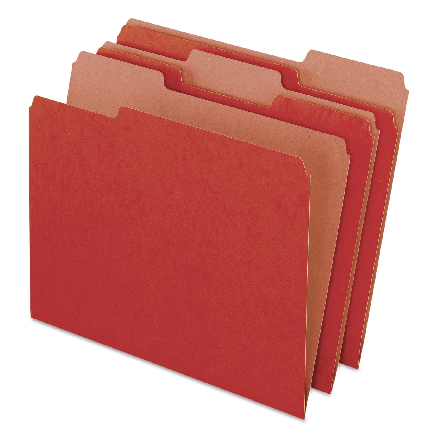 Earthwise by Pendaflex 100% Recycled Colored File Folders, 1/3-Cut Tabs: Assorted, Letter Size, 0.5" Expansion, Red, 100/Box - 