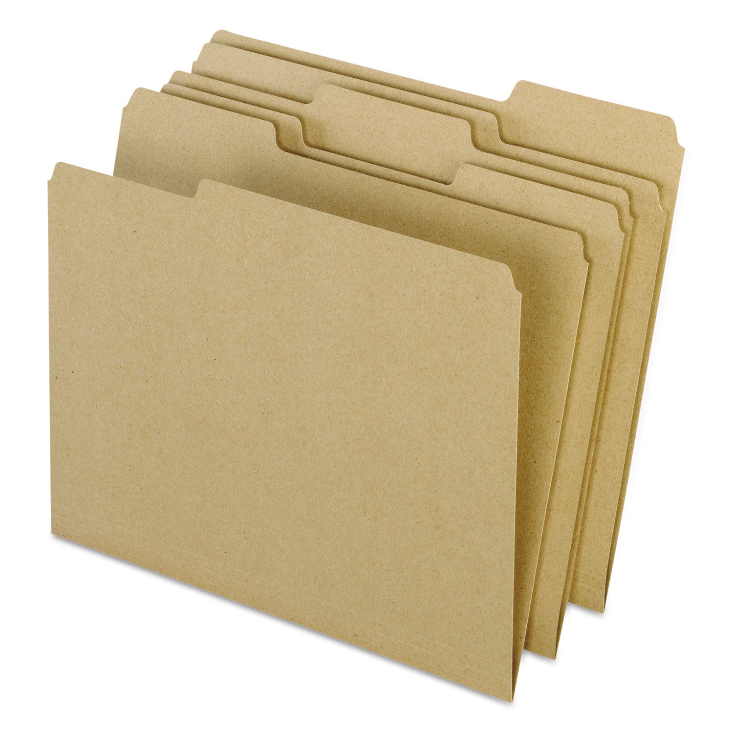 Earthwise by Pendaflex 100% Recycled Colored File Folders, 1/3-Cut Tabs: Assorted, Letter, 0.5" Expansion, Brown, 100/Box - 