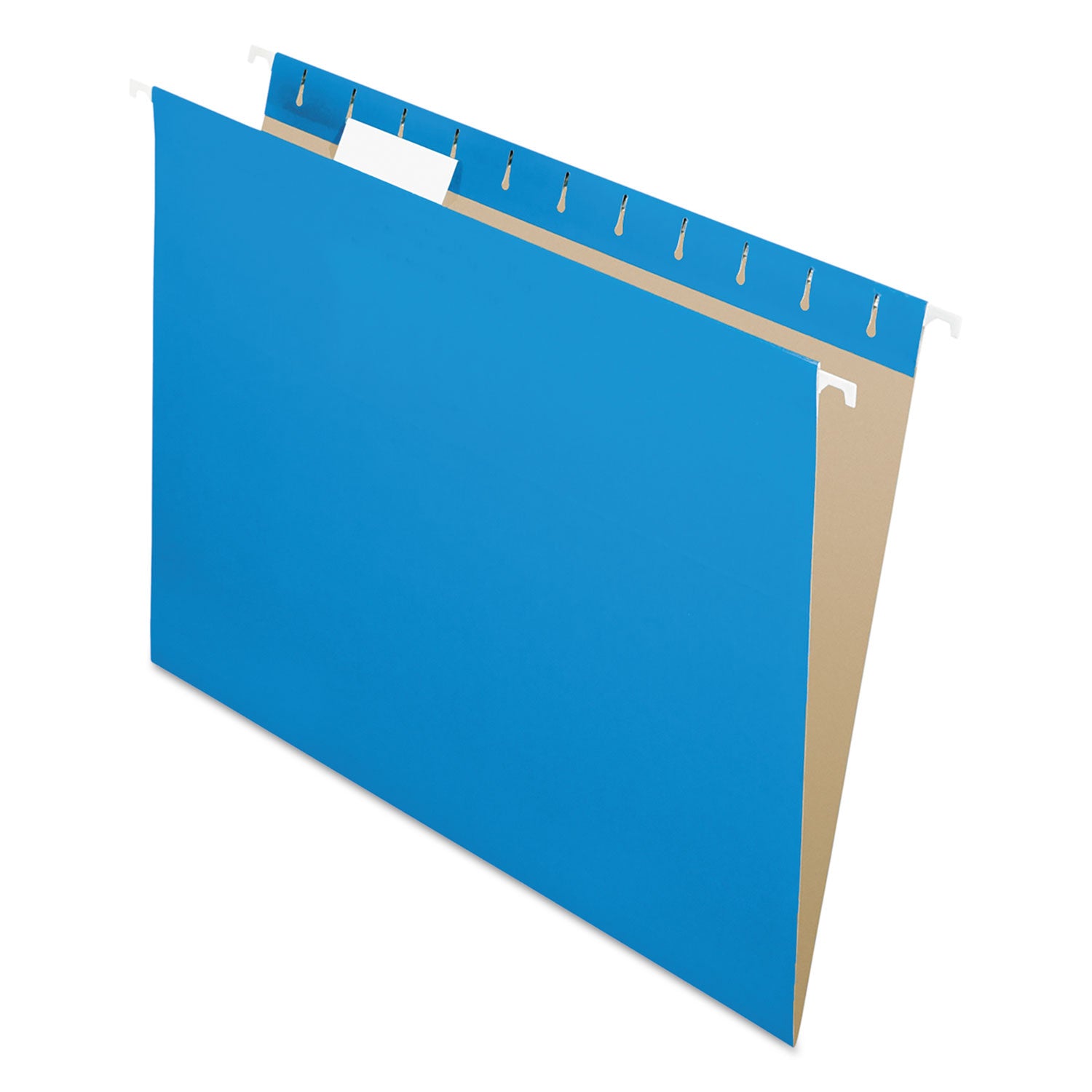 Colored Hanging Folders, Letter Size, 1/5-Cut Tabs, Blue, 25/Box - 