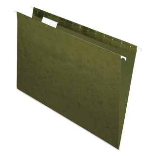 Standard Green Hanging Folders, Legal Size, 1/5-Cut Tabs, Standard Green, 25/Box - 