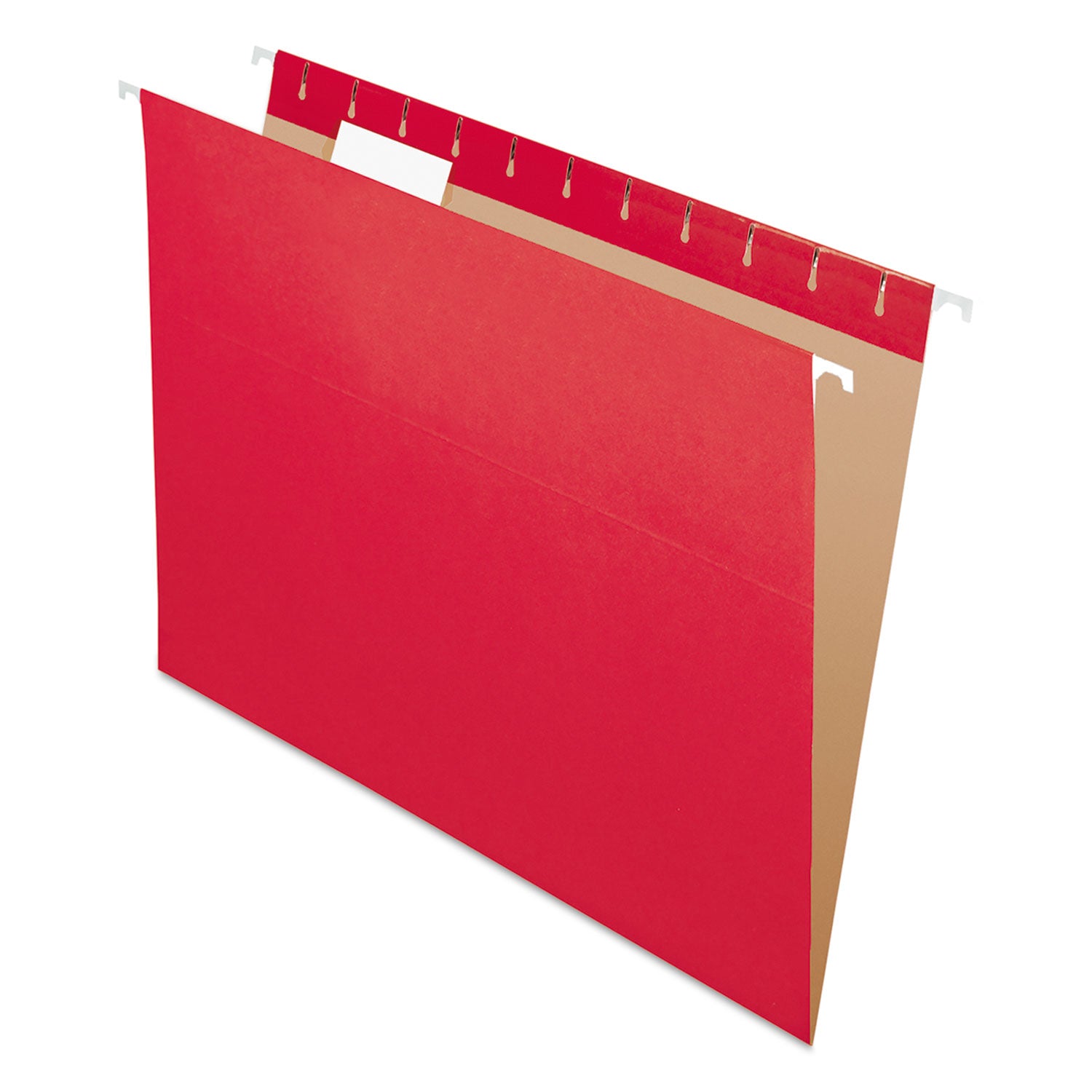 Colored Hanging Folders, Letter Size, 1/5-Cut Tabs, Red, 25/Box - 