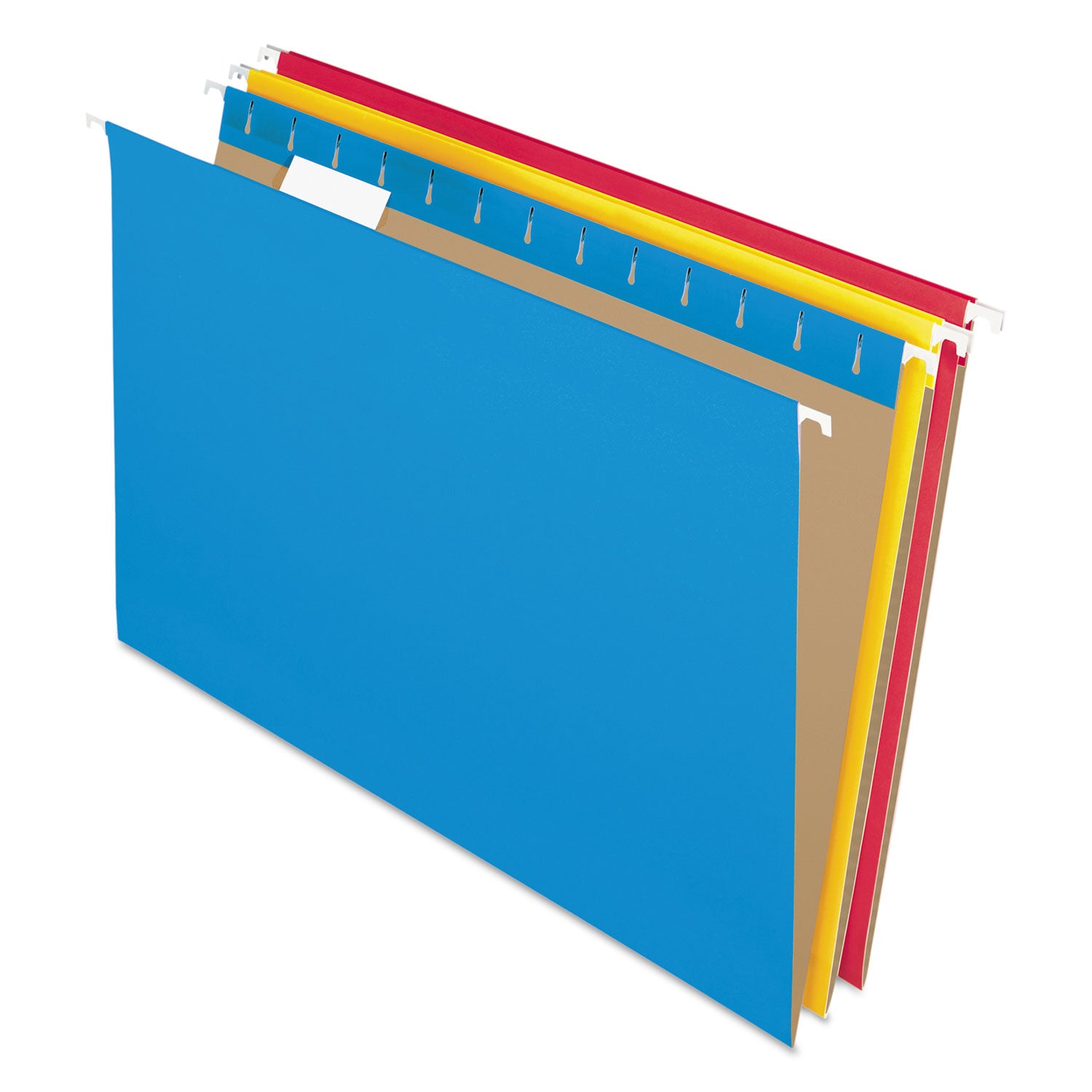 Colored Hanging Folders, Legal Size, 1/5-Cut Tabs, Assorted Colors, 25/Box - 