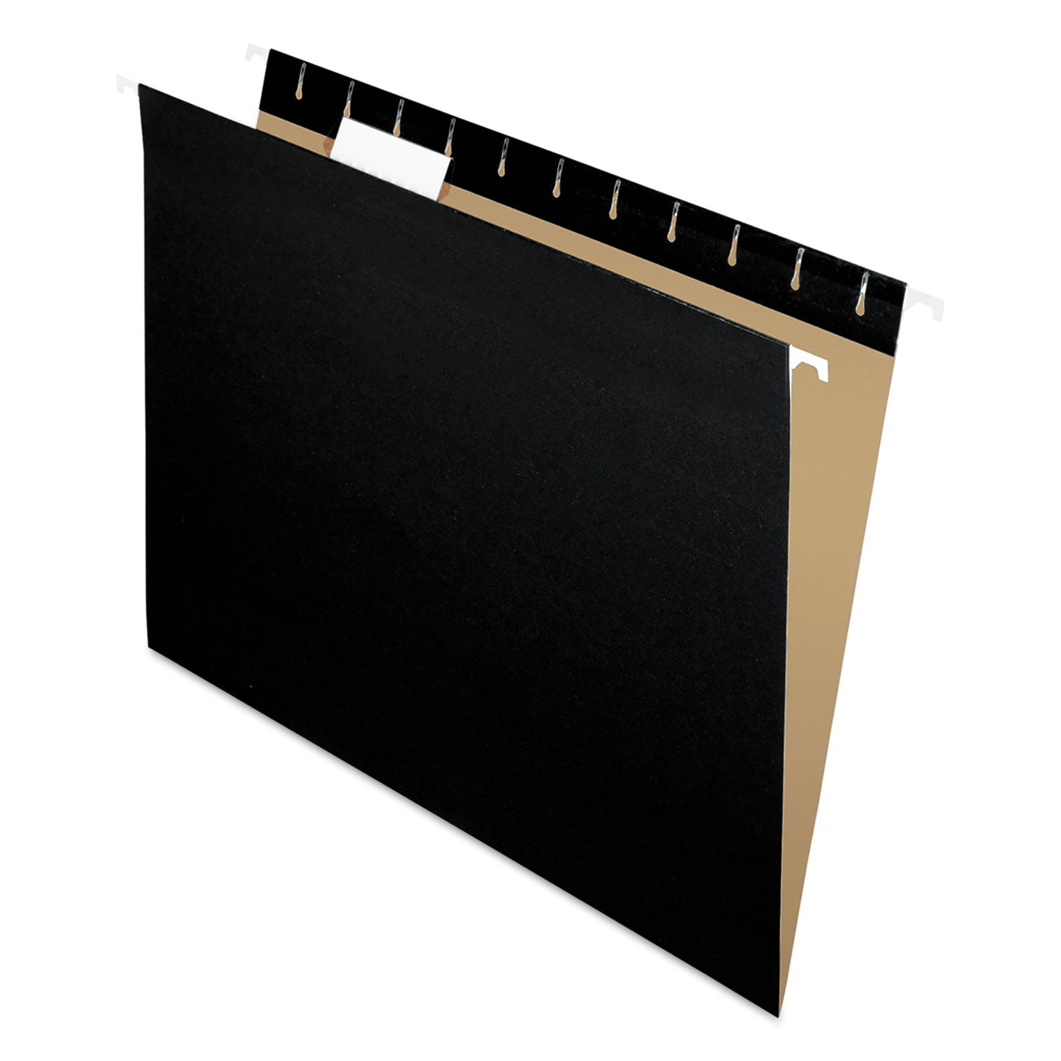 Colored Hanging Folders, Letter Size, 1/5-Cut Tabs, Black, 25/Box - 