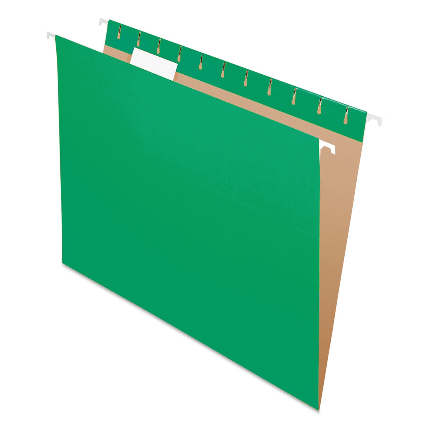 Colored Hanging Folders, Letter Size, 1/5-Cut Tabs, Bright Green, 25/Box - 