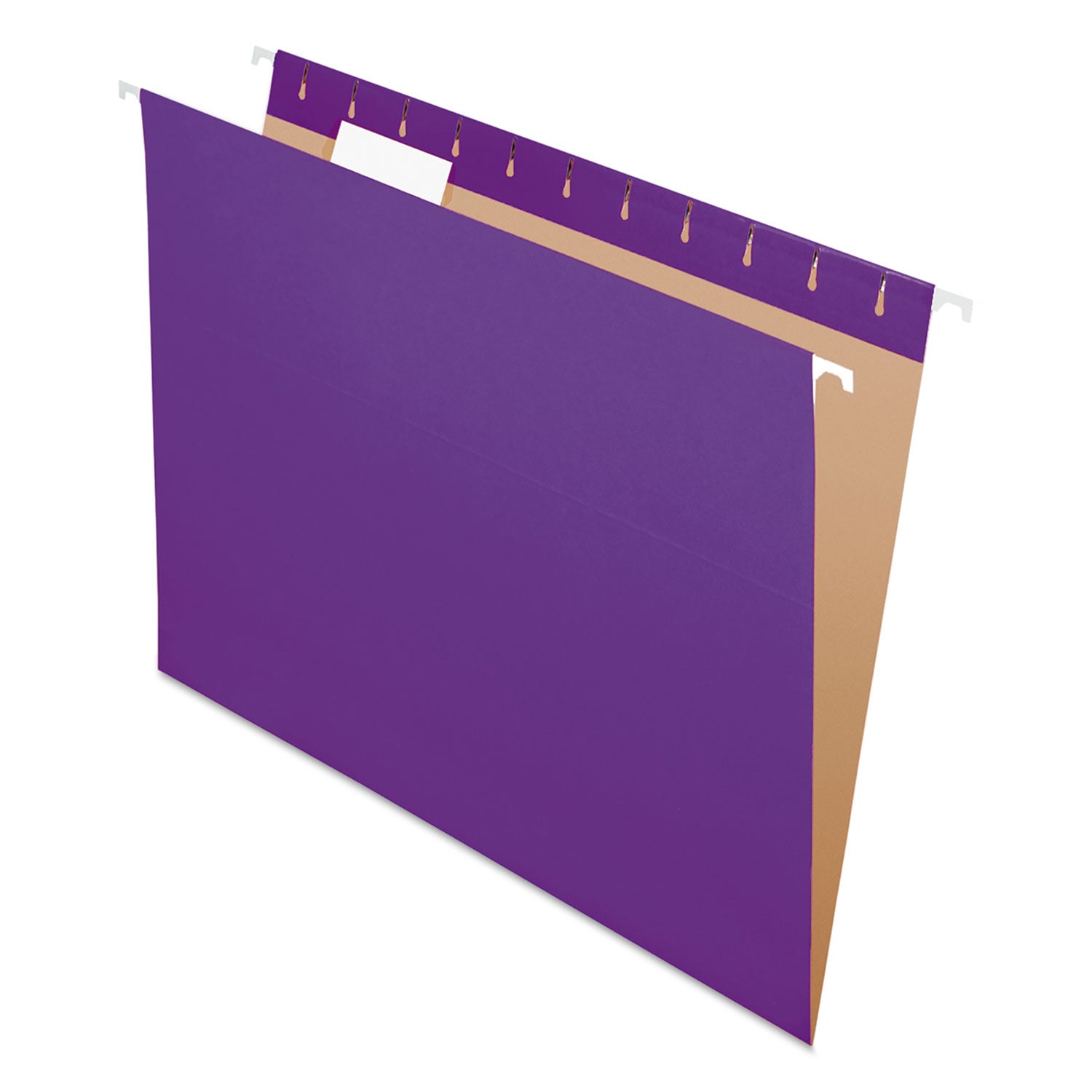 Colored Hanging Folders, Letter Size, 1/5-Cut Tabs, Violet, 25/Box - 