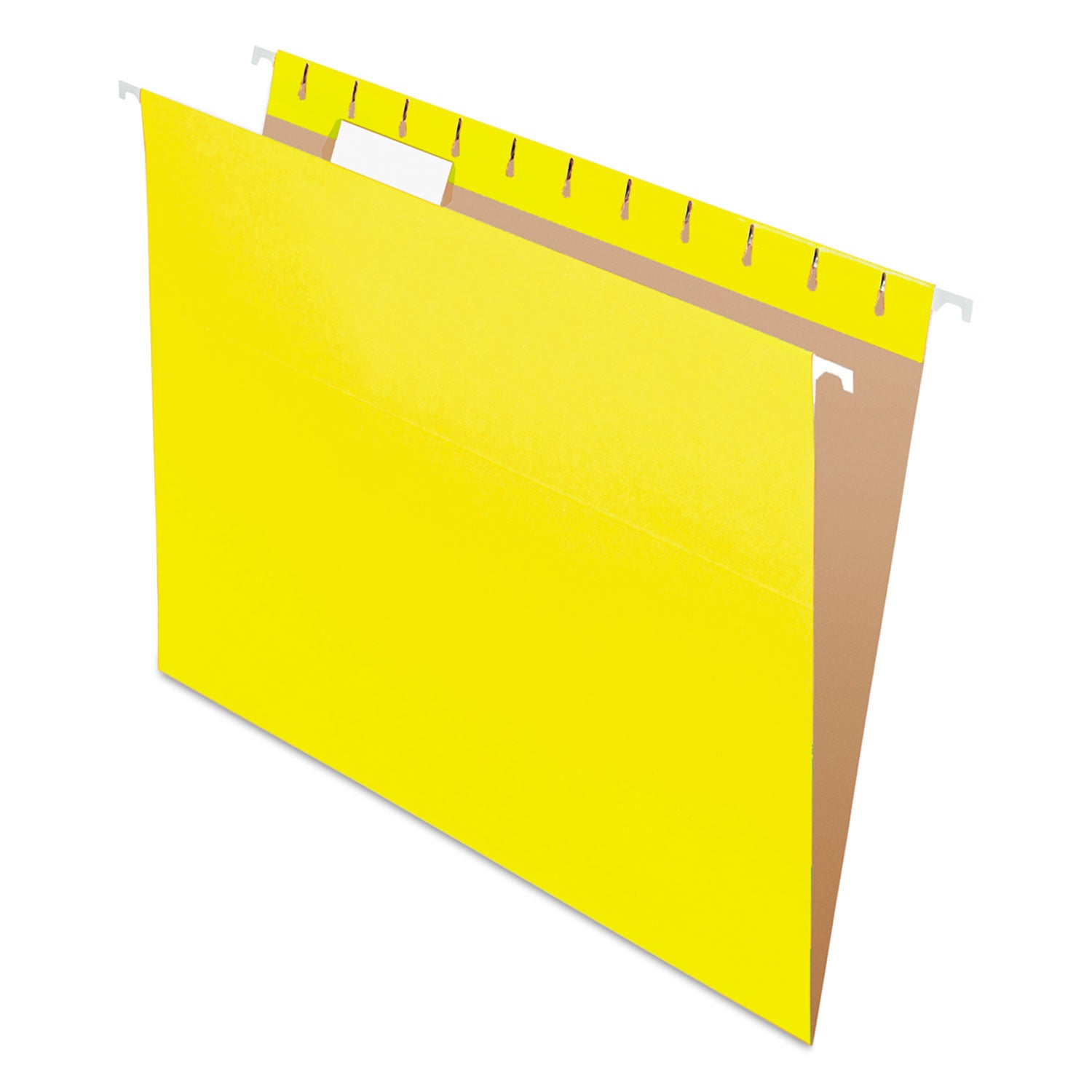 Colored Hanging Folders, Letter Size, 1/5-Cut Tabs, Yellow, 25/Box - 