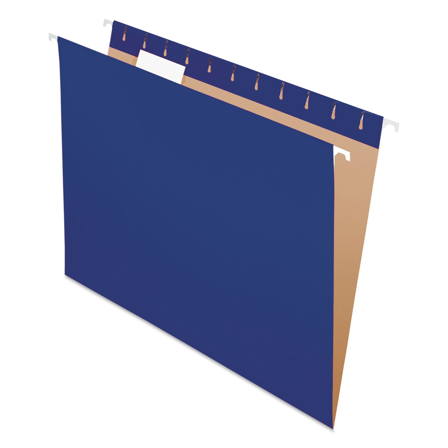 Colored Hanging Folders, Letter Size, 1/5-Cut Tabs, Navy, 25/Box - 