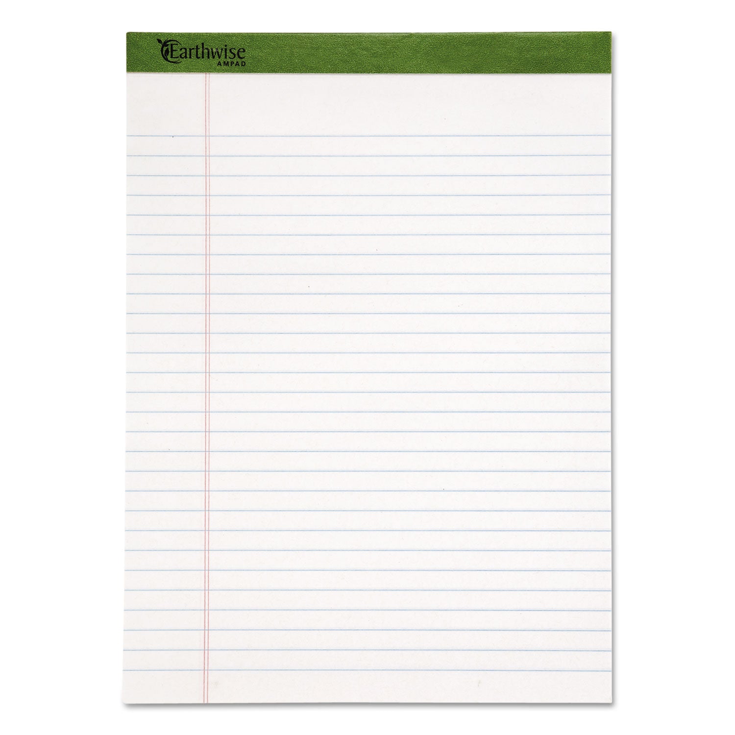 Earthwise by Ampad Recycled Writing Pad, Wide/Legal Rule, Politex Green Headband, 50 White 8.5 x 11.75 Sheets, Dozen - 