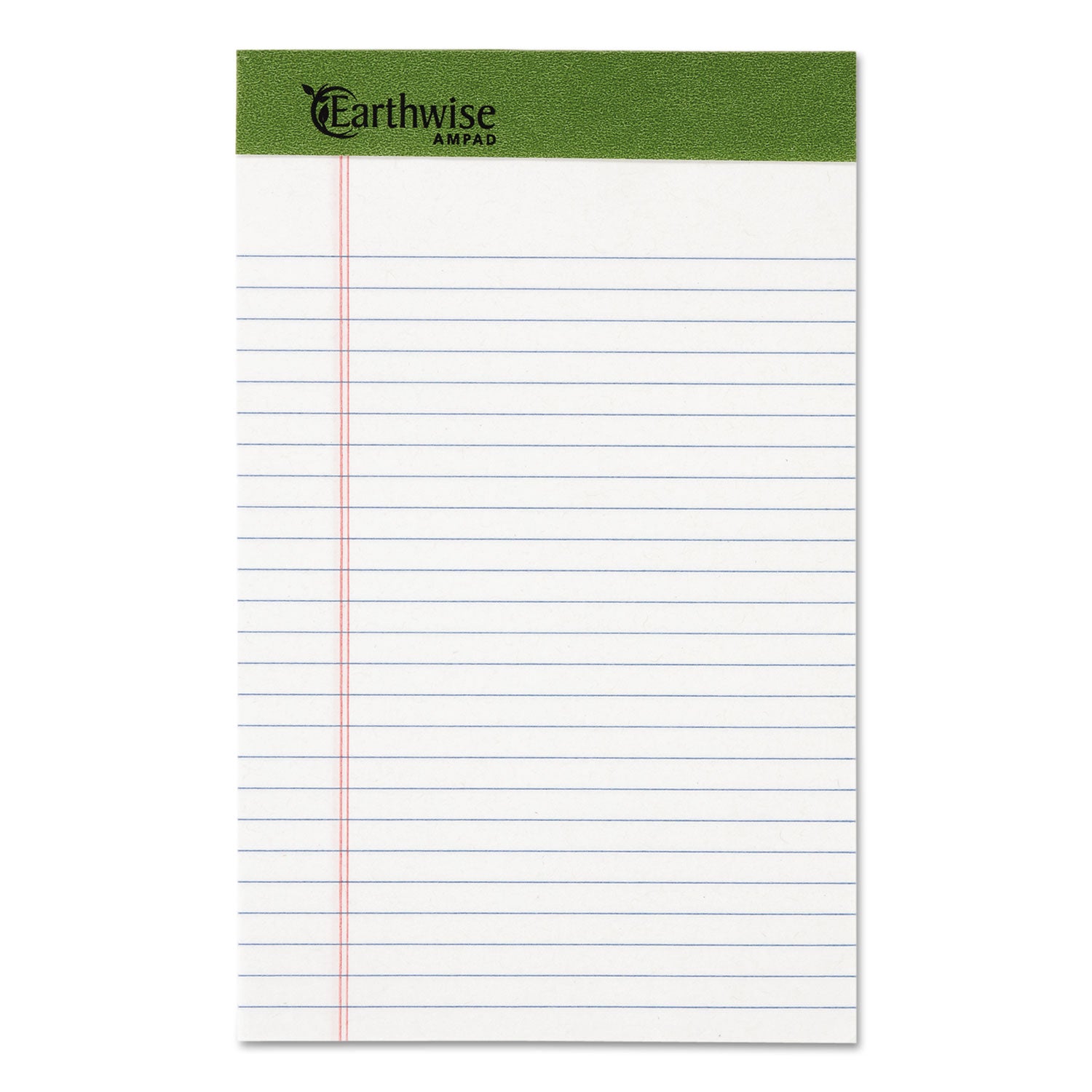 Earthwise by Ampad Recycled Writing Pad, Narrow Rule, Politex Green Headband, 50 White 5 x 8 Sheets, Dozen - 