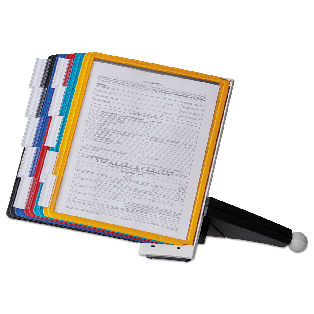 SHERPA Desk Reference System, 10 Panels, 10 x 5.63 x 13.88, Assorted Borders - 