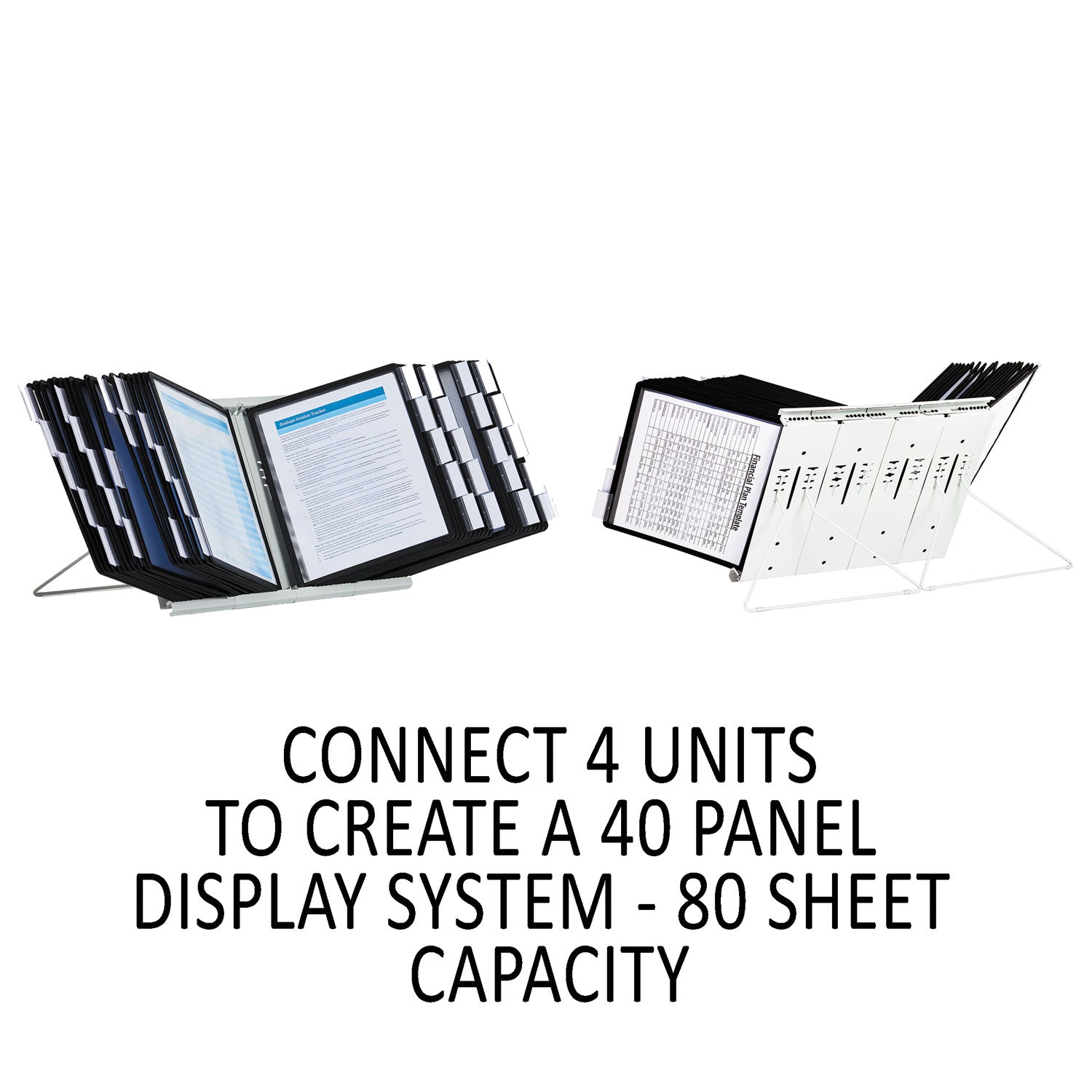 InstaView Expandable Desktop Reference System, 10 Panels, Black Borders - 