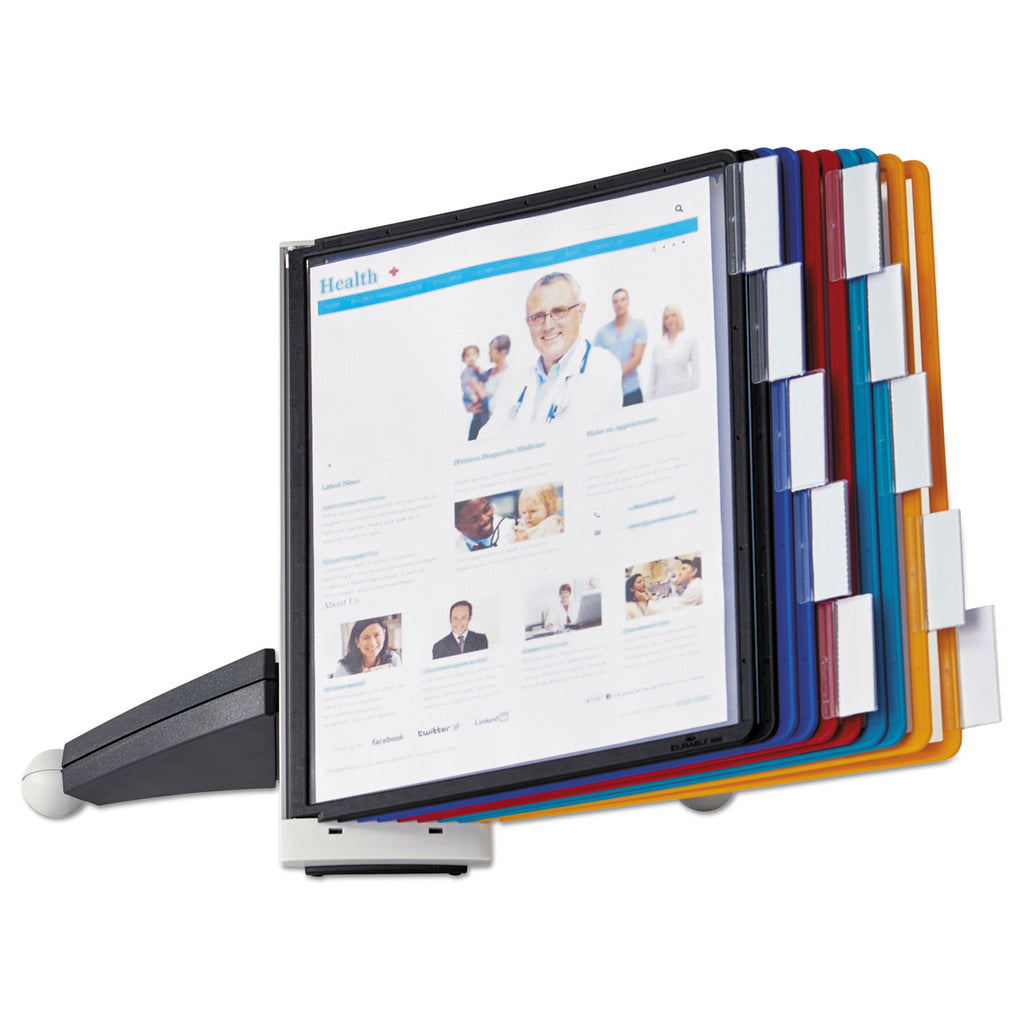 SHERPA Desk Reference System, 10 Panels, 10 x 5.63 x 13.88, Assorted Borders - 