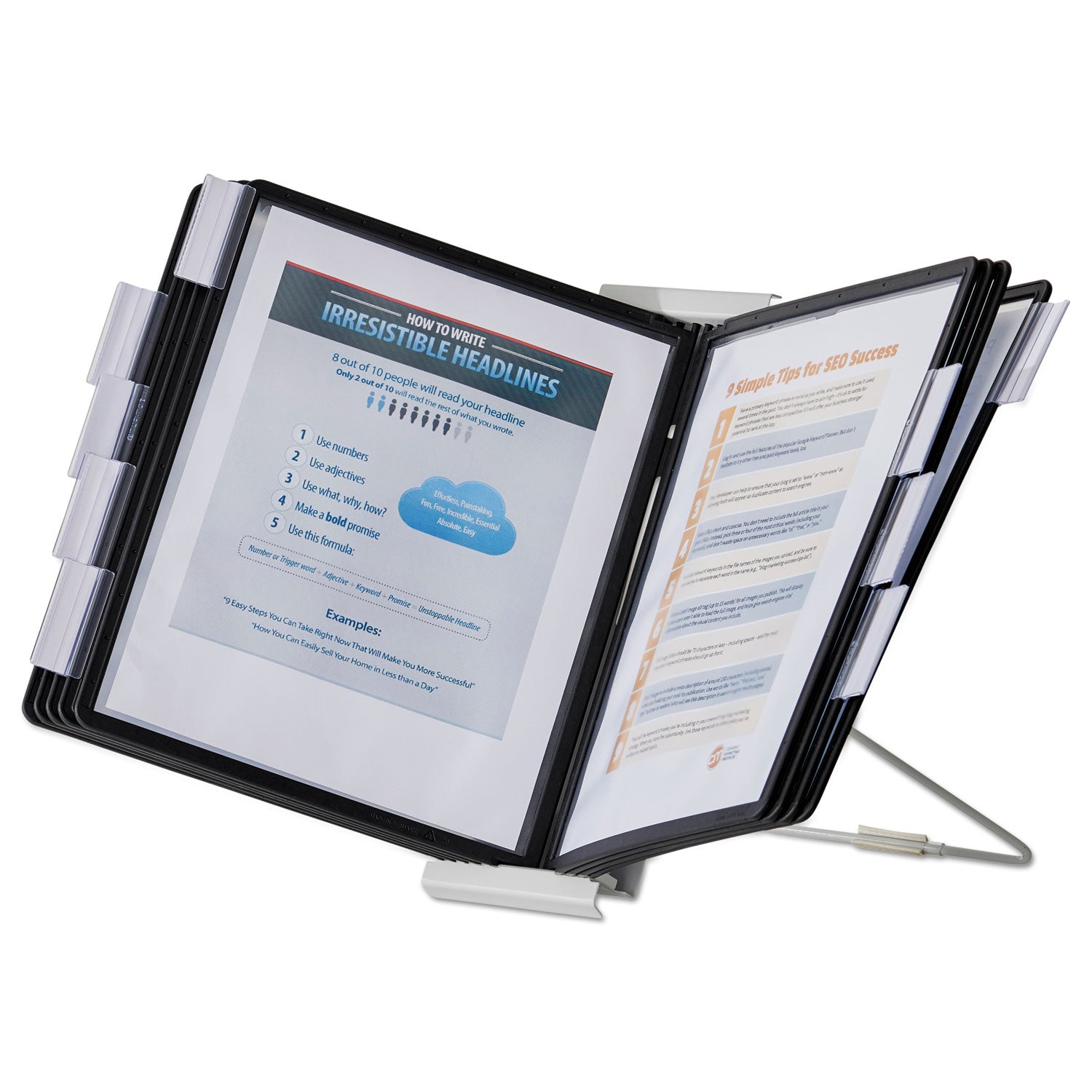 InstaView Expandable Desktop Reference System, 10 Panels, Black Borders - 