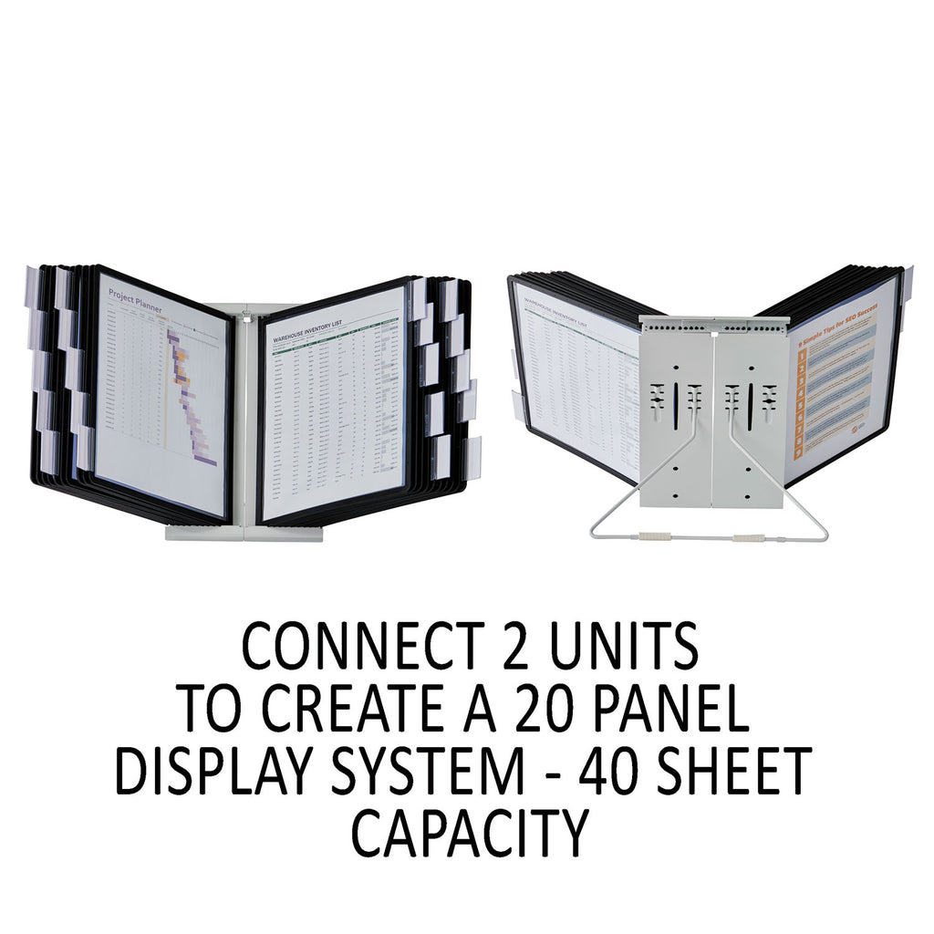 InstaView Expandable Desktop Reference System, 10 Panels, Black Borders - 