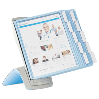 SHERPA Style Desk-Mount Reference System, 10 Panel, 20 Sheet Capacity, Blue/Gray - 4