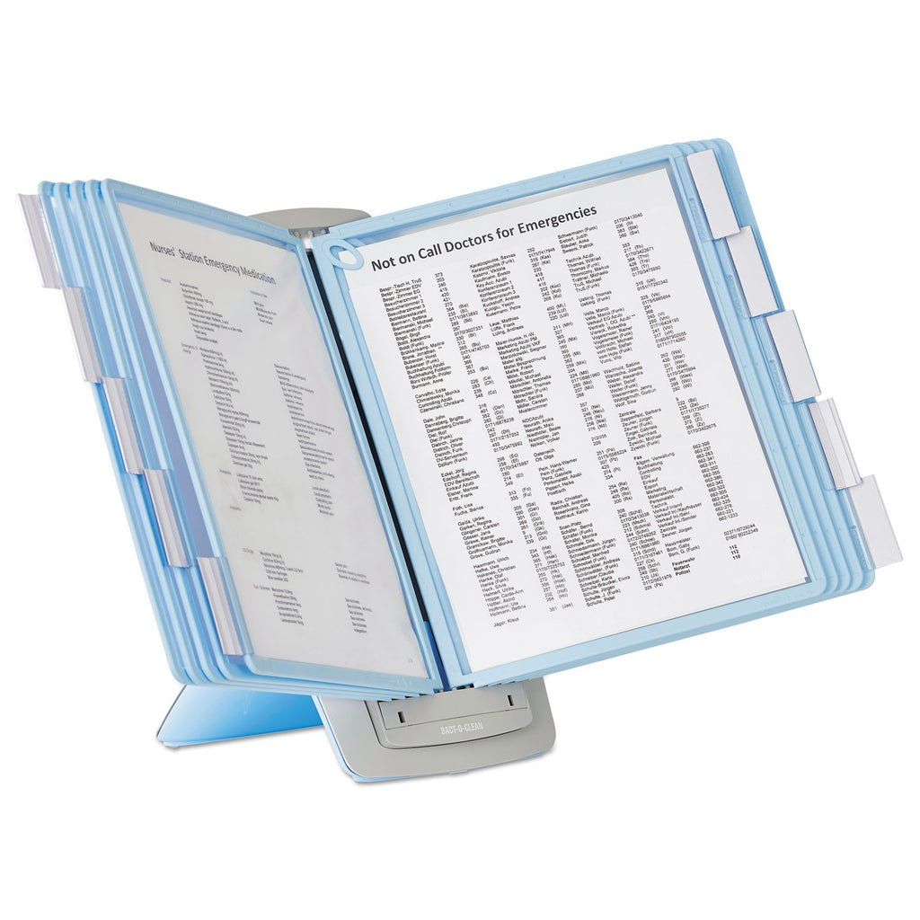 SHERPA Style Desk-Mount Reference System, 10 Panel, 20 Sheet Capacity, Blue/Gray - 3