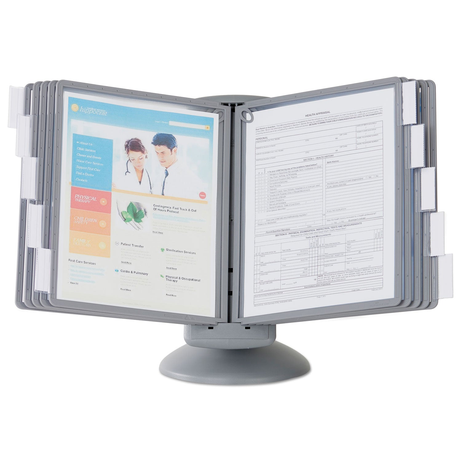SHERPA Motion Desk Reference System, 10 Panels, Gray Borders - 