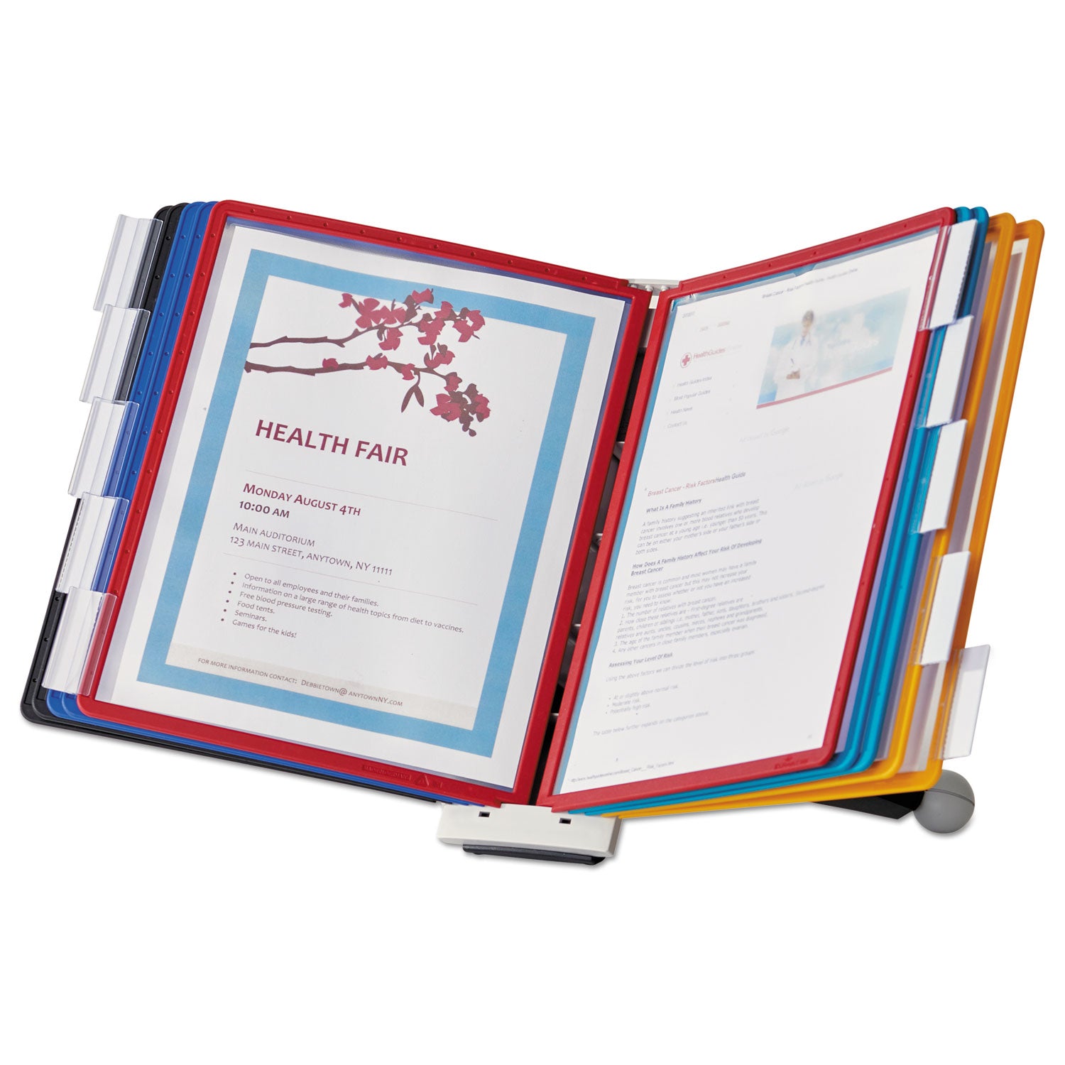 SHERPA Desk Reference System, 10 Panels, 10 x 5.63 x 13.88, Assorted Borders - 