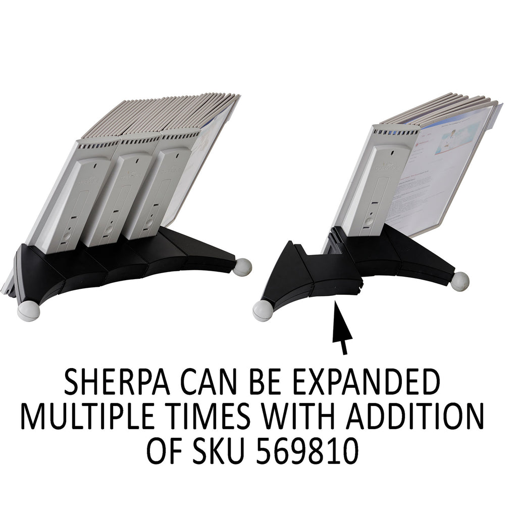 SHERPA Desk Reference System, 10 Panels, 10 x 5.88 x 13.5, Gray Borders - 