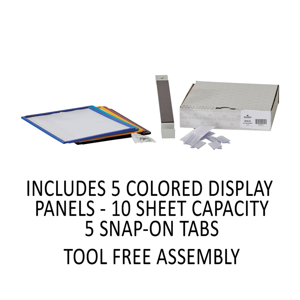 VARIO Magnetic Wall Reference System, 5 Panels, 10 Pockets, Assorted Borders - 
