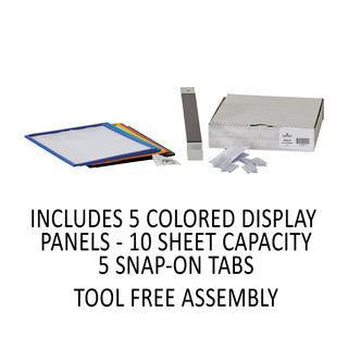 VARIO Magnetic Wall Reference System, 5 Panels, 10 Pockets, Assorted Borders - 
