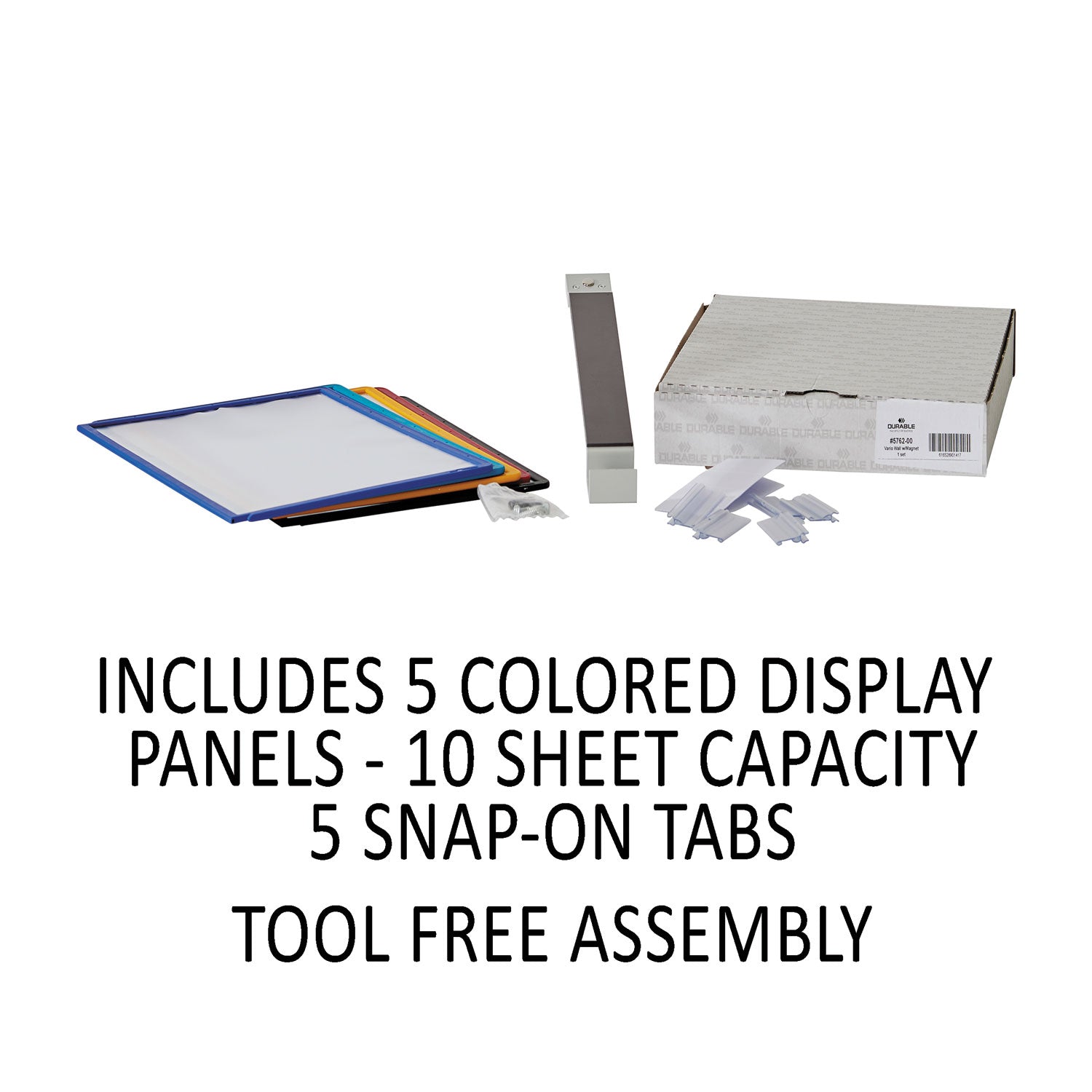 VARIO Magnetic Wall Reference System, 5 Panels, 10 Pockets, Assorted Borders