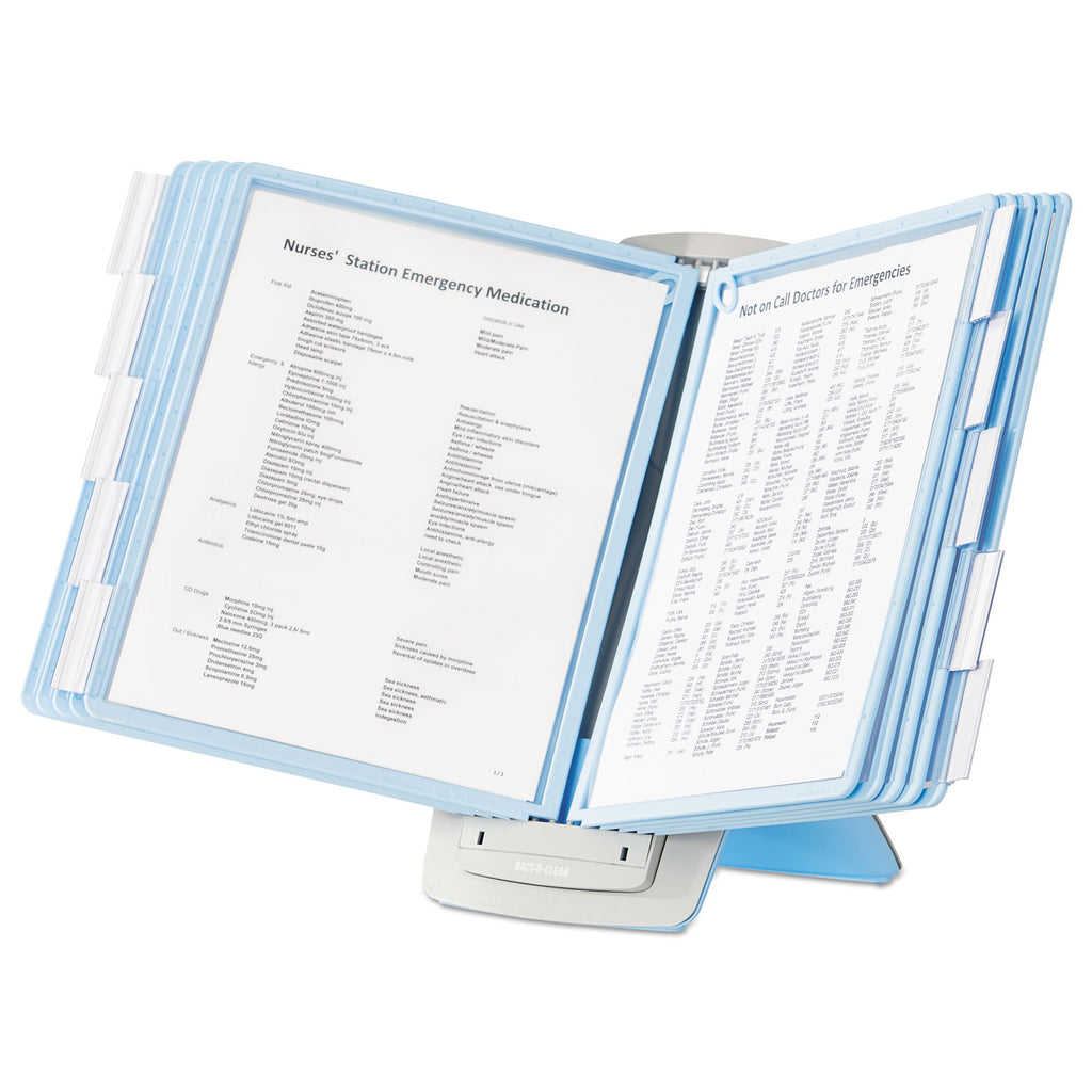 SHERPA Style Desk-Mount Reference System, 10 Panel, 20 Sheet Capacity, Blue/Gray - 2