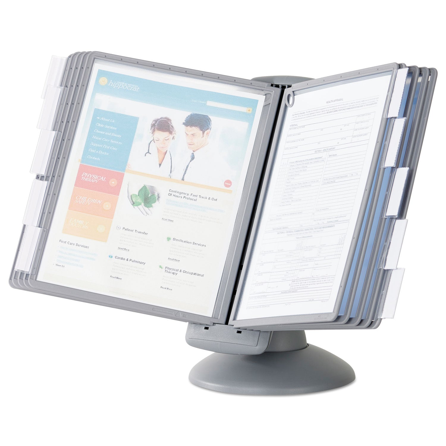 SHERPA Motion Desk Reference System, 10 Panels, Gray Borders - 
