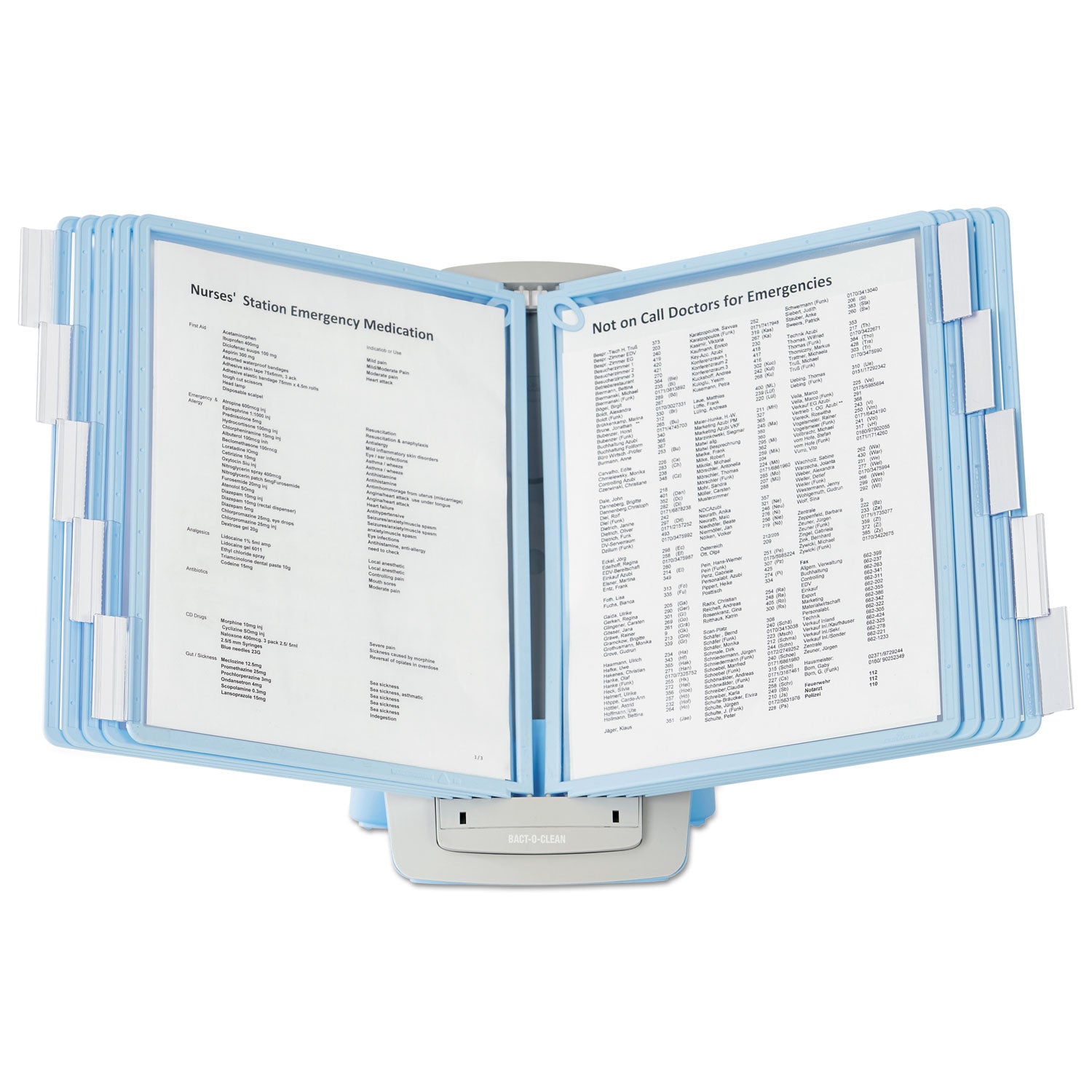 SHERPA Style Desk-Mount Reference System, 10 Panel, 20 Sheet Capacity, Blue/Gray - 1