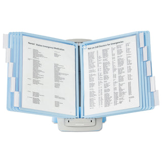 SHERPA Style Desk-Mount Reference System, 10 Panel, 20 Sheet Capacity, Blue/Gray - 1