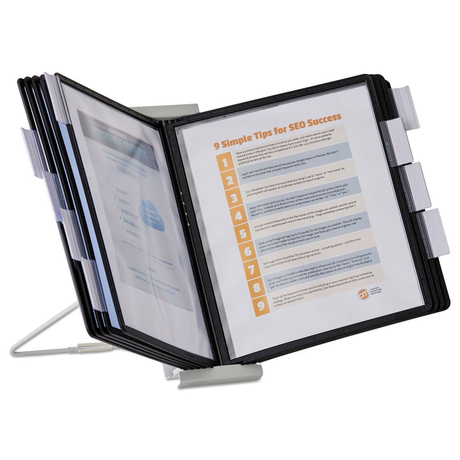 InstaView Expandable Desktop Reference System, 10 Panels, Black Borders - 
