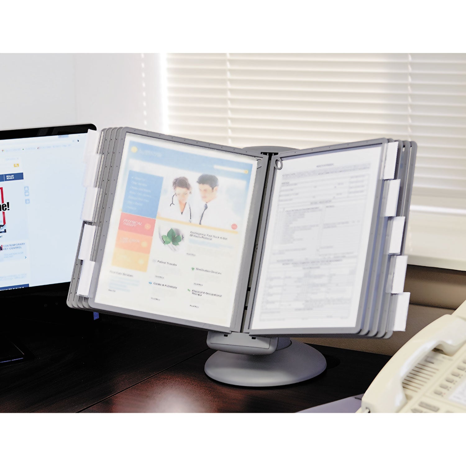 SHERPA Motion Desk Reference System, 10 Panels, Gray Borders - 
