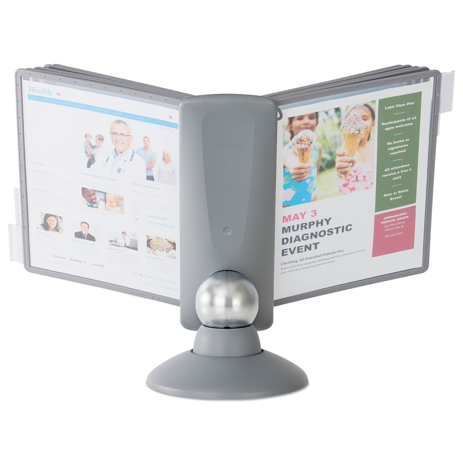 SHERPA Motion Desk Reference System, 10 Panels, Gray Borders - 